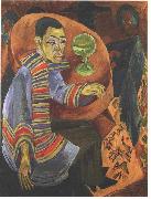 Ernst Ludwig Kirchner The drinker - selfportrait oil painting artist